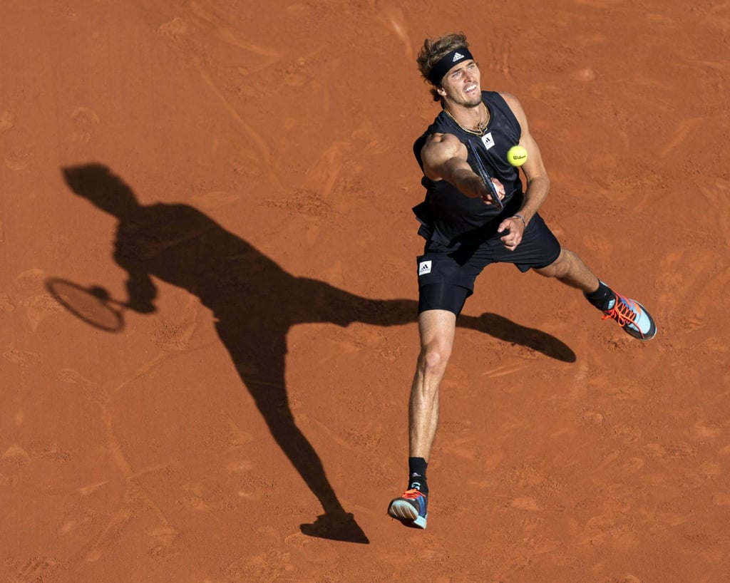 Germany’s Alexander Zverev plays a shot against Spain’s Carlos Alcaraz during their quarter final match. Photo: Kyodo Germany’s Alexander Zverev plays a shot against Spain’s Carlos Alcaraz during their quarter final match. Photo: Kyodo
