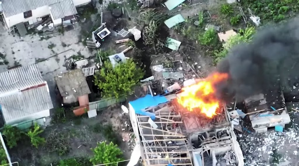 Smoke rises after an attack by the Ukrainian military on a Russian army position in this still image taken from a video. Photo: Special Operations Forces Command Handout via Reuters Smoke rises after an attack by the Ukrainian military on a Russian army position in this still image taken from a video. Photo: Special Operations Forces Command Handout via Reuters