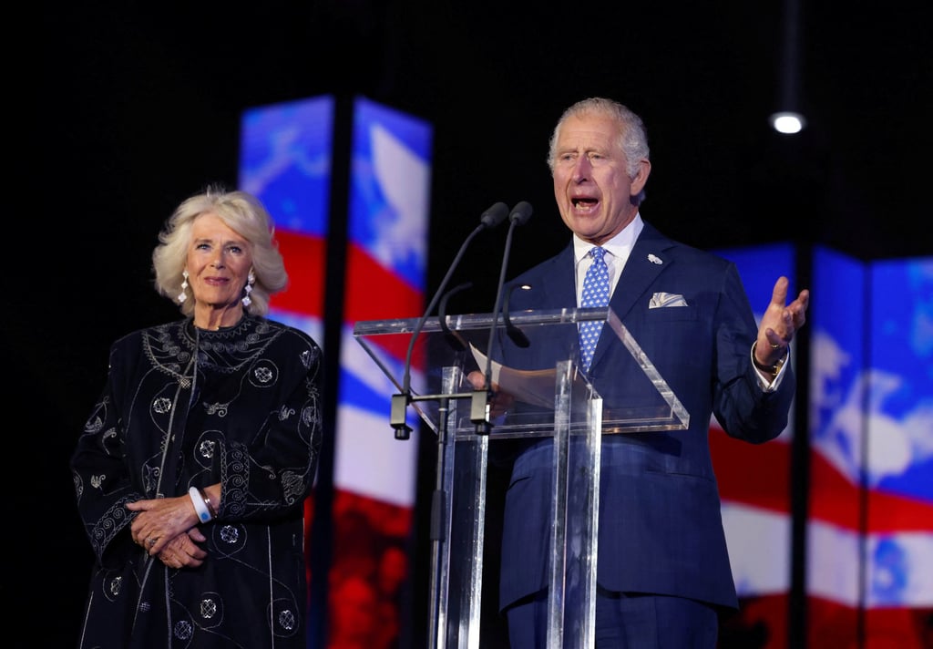 Britain’s Prince Charles speaks to the crowd during Queen Elizabeth’s Platinum Jubilee concert in front of Buckingham Palace, London, Britain on Saturday. Photo: Reuters Britain’s Prince Charles speaks to the crowd during Queen Elizabeth’s Platinum Jubilee concert in front of Buckingham Palace, London, Britain on Saturday. Photo: Reuters