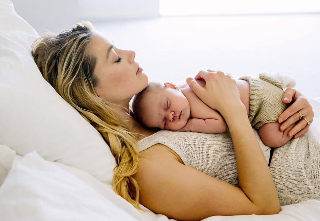 Amber Heard and her first baby, Oonagh Paige. Photo: @amberheard/Instagram