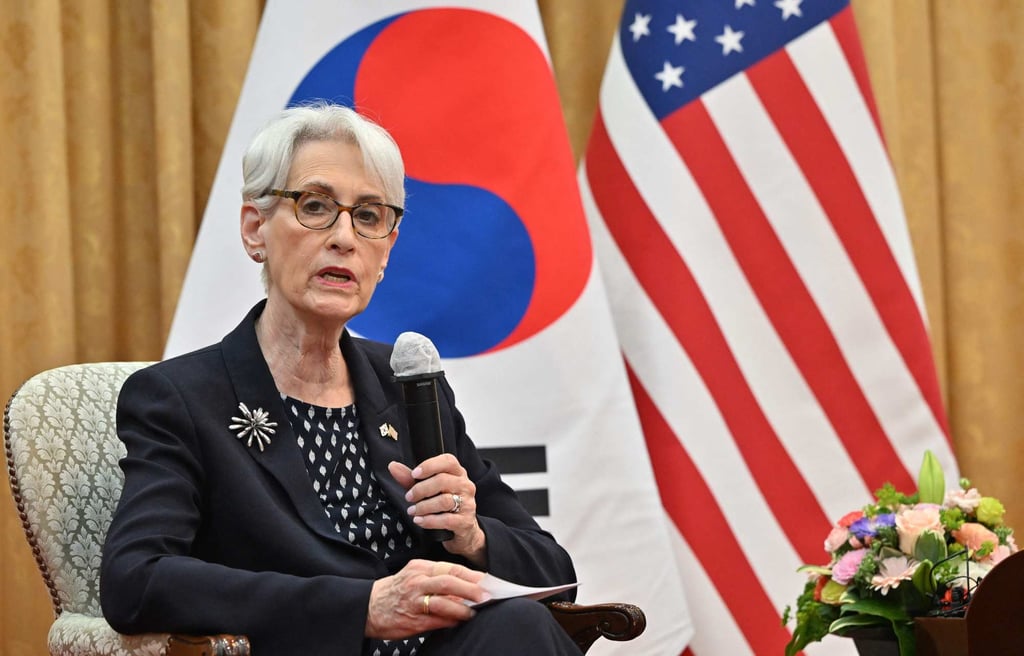 US Deputy Secretary of State Wendy Sherman speaks to the media in Seoul on Tuesday. Photo: AFP