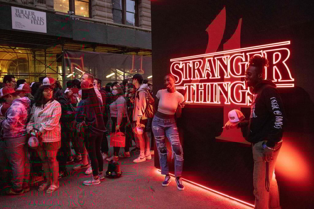 Fans at the Stranger Things season four global fan event at Flatiron Plaza in New York, on May 26. Photo: AFP