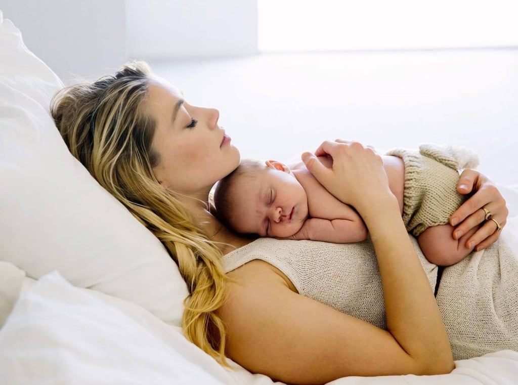 Amber Heard with baby Oonagh. IG @amberheard