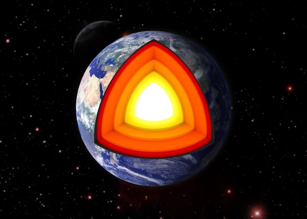 Illustration showing the Earth’s crust, mantle and superheated core. Photo: Shutterstock