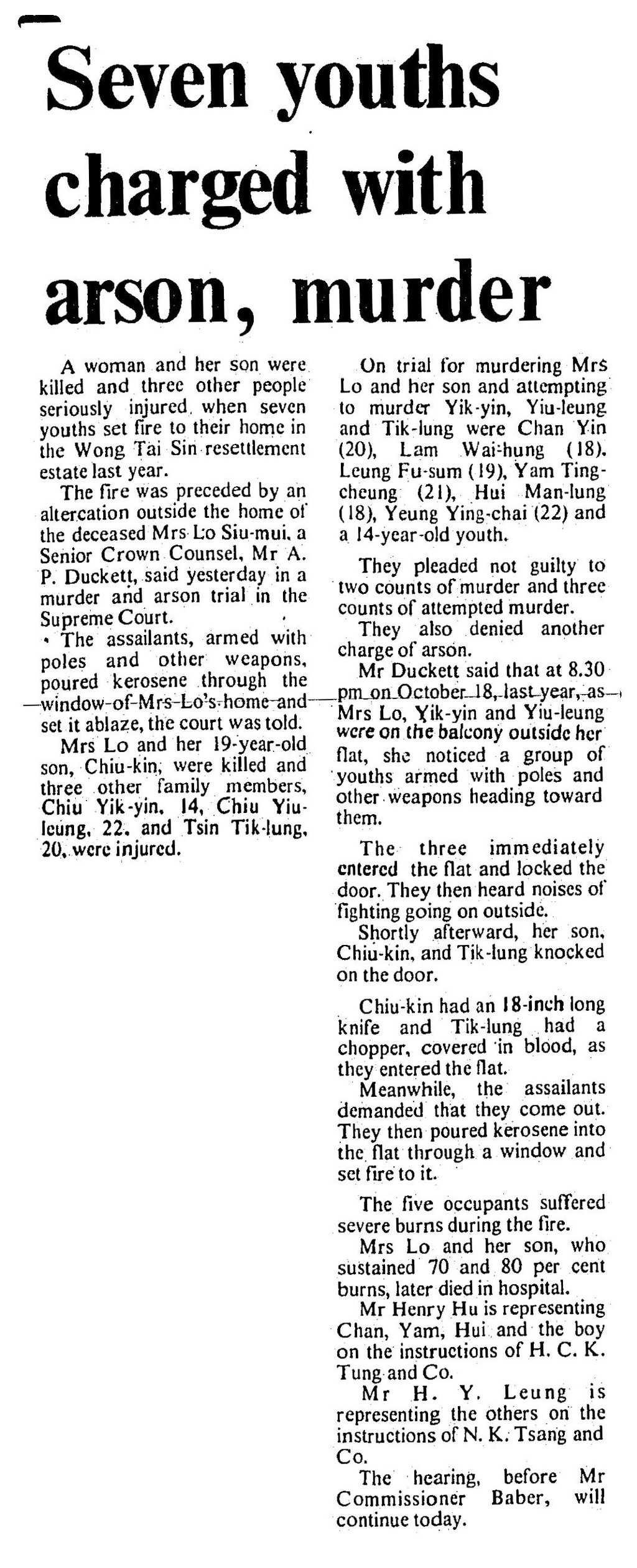 An SCMP report of the murder trial on October 19, 1972. Photo: SCMP