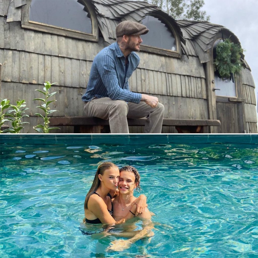 David Beckham enjoys the bucolic view in his Cotswolds farmhouse while Romeo enjoys pool day with his girlfriend, Mia Regan. Photos: @davidbeckham, @romeobeckham/Instagram David Beckham enjoys the bucolic view in his Cotswolds farmhouse while Romeo enjoys pool day with his girlfriend, Mia Regan. Photos: @davidbeckham, @romeobeckham/Instagram