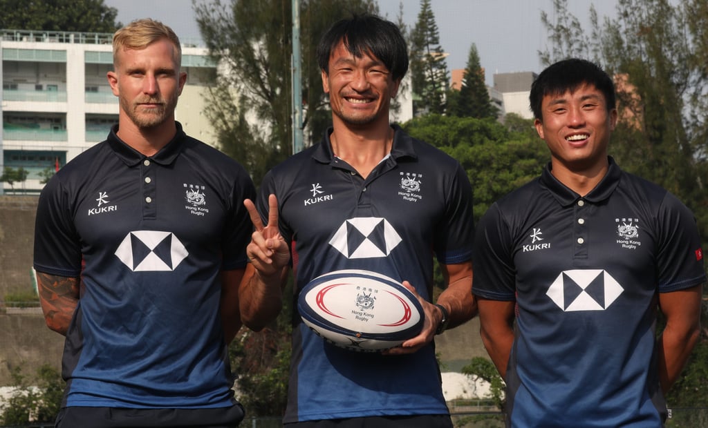 Captain Max Woodward (left) with Salom Yiu Kam-shing and Cado Lee Ka-to will lead an experienced side in Portugal. Photo: Xiaomei Chen Captain Max Woodward (left) with Salom Yiu Kam-shing and Cado Lee Ka-to will lead an experienced side in Portugal. Photo: Xiaomei Chen