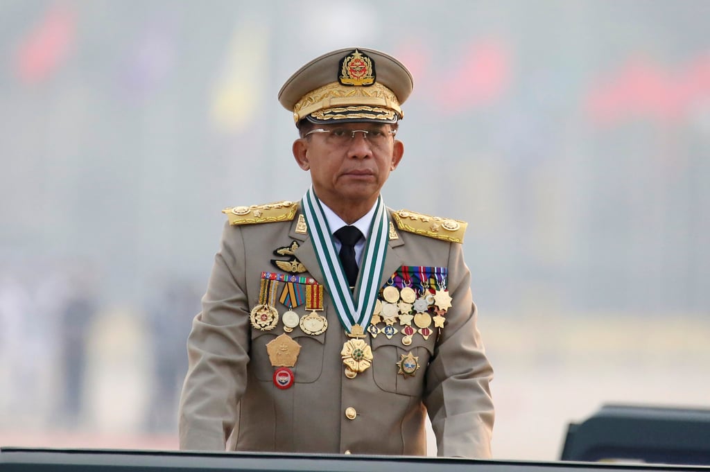 Myanmar’s junta leader Min Aung Hlaing has thus far refused to abide by a “Five-Point Consensus” that he agreed to in April 2021. Photo: AP