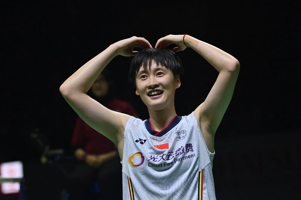 China’s Chen Yufei reacts after winning against Thailand’s Ratchanok Intanon in the womens singles final in Jakarta. Photo: AFP China’s Chen Yufei reacts after winning against Thailand’s Ratchanok Intanon in the womens singles final in Jakarta. Photo: AFP