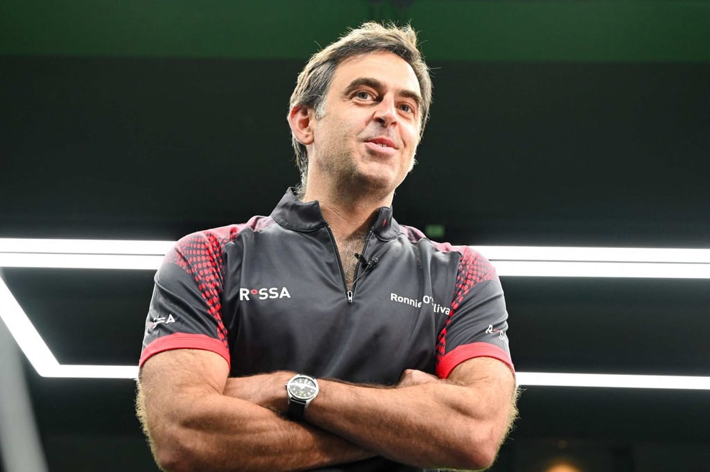 World No 1 and seven-time snooker world champion Ronnie O’Sullivan talks to the media at his newly opened Ronnie O’Sullivan academy in Singapore. Photo: AFP