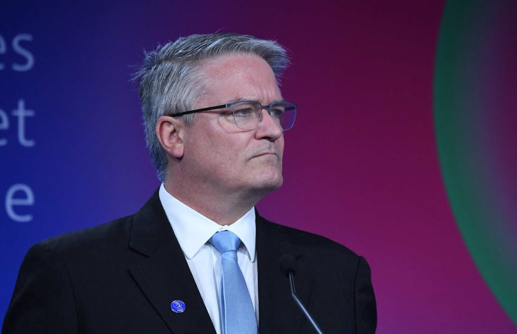 Mathias Cormann, secretary general of the Organisation for Economic Co-operation and Development, attends the OECD Economic Outlook at the grouping’s headquarters in Paris on June 8. Photo: AFP