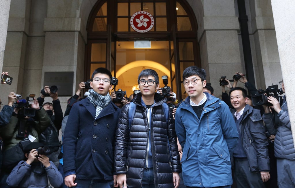 Joshua Wong (left) and fellow activists Alex Chow and Nathan Law had their jail sentences quashed in 2018. Photo: Sam Tsang Joshua Wong (left) and fellow activists Alex Chow and Nathan Law had their jail sentences quashed in 2018. Photo: Sam Tsang
