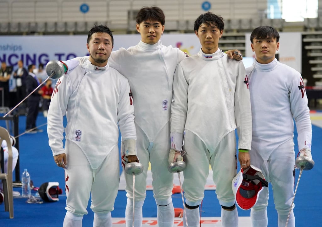 Hong Kong’s men’s épée team at the Asian Championships in Seoul. Photo: FIE