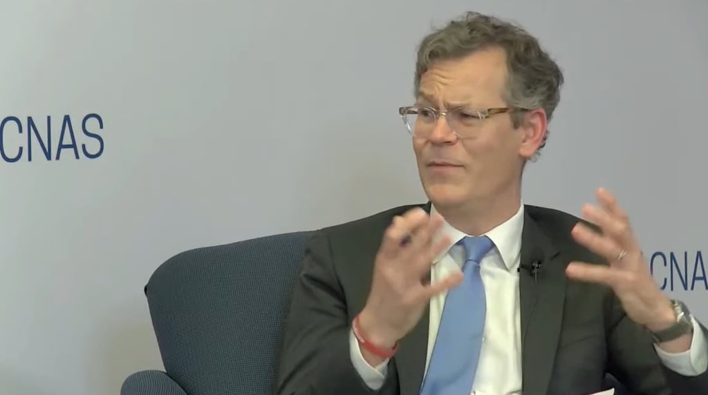 A screenshot of Colin Kahl, the Pentagon’s undersecretary of defence for policy, at the Centre for a New American Security conference on Tuesday. A screenshot of Colin Kahl, the Pentagon’s undersecretary of defence for policy, at the Centre for a New American Security conference on Tuesday.