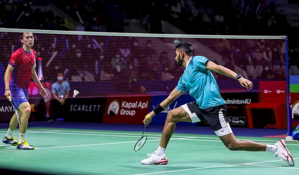 Hong Kong’s Angus Ng Ka-long against H.S. Prannoy of India in the round of 16 at the Indonesia Open. Photo: Badmintonphoto Hong Kong’s Angus Ng Ka-long against H.S. Prannoy of India in the round of 16 at the Indonesia Open. Photo: Badmintonphoto