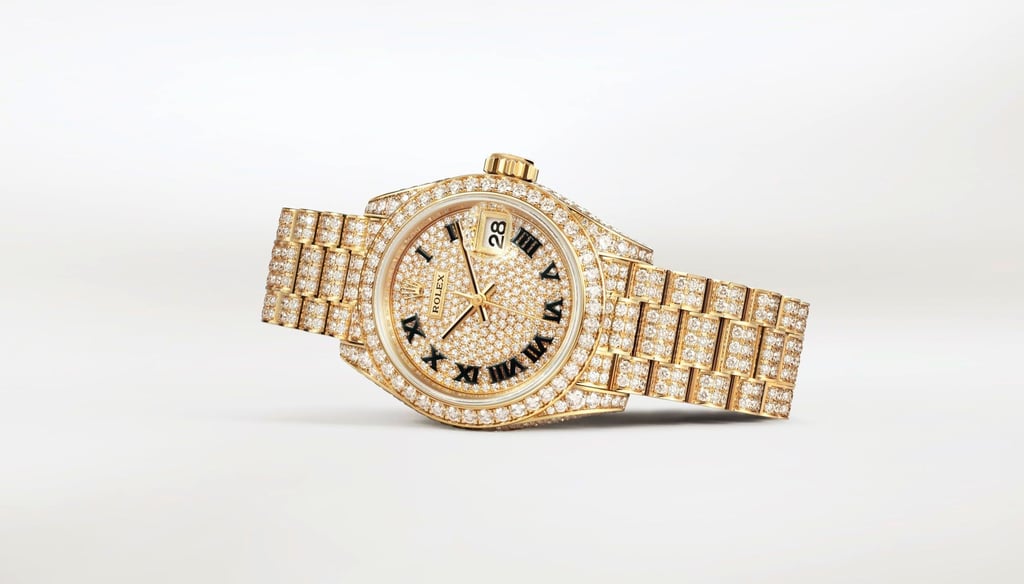An updated Oyster Perpetual Lady-Datejust, in yellow gold and diamonds. Photo: Rolex An updated Oyster Perpetual Lady-Datejust, in yellow gold and diamonds. Photo: Rolex
