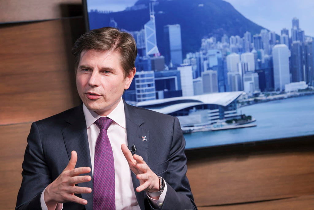 Nicolas Aguzin, chief executive of Hong Kong Exchanges and Clearing Limited (HKEX), during an interview with SCMP in Causeway Bay on 17 June 2022. Photo: Jelly Tse