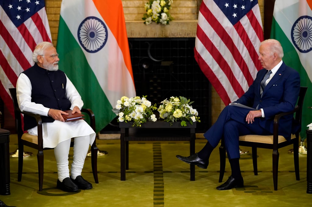 Indian Prime Minister Narendra Modi (left) with US President Joe Biden during the Quad leaders summit in Tokyo on May 24. Photo: AP Indian Prime Minister Narendra Modi (left) with US President Joe Biden during the Quad leaders summit in Tokyo on May 24. Photo: AP