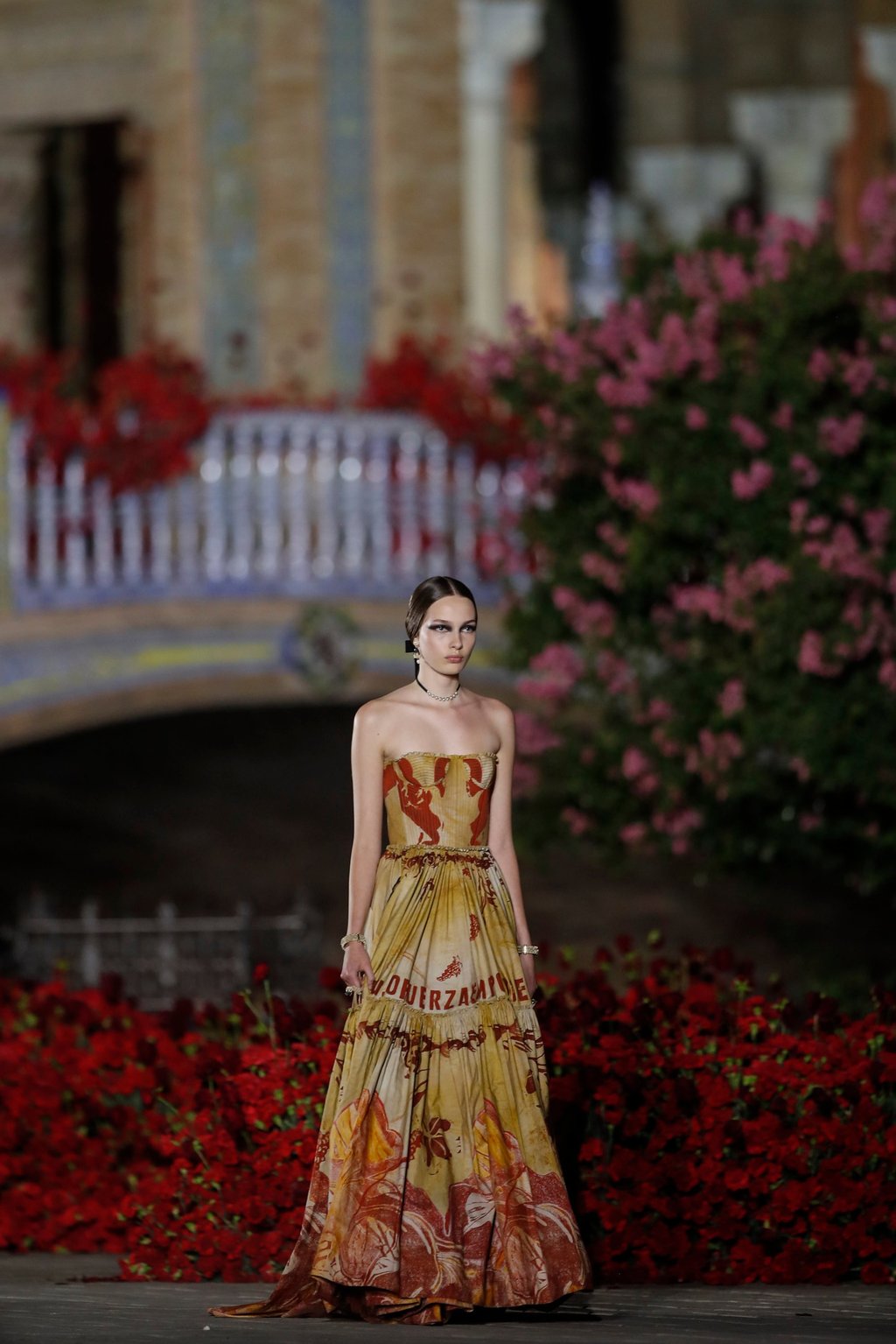 A model wears a creation from the Dior Cruise 2023 fashion collection. Photo: AP