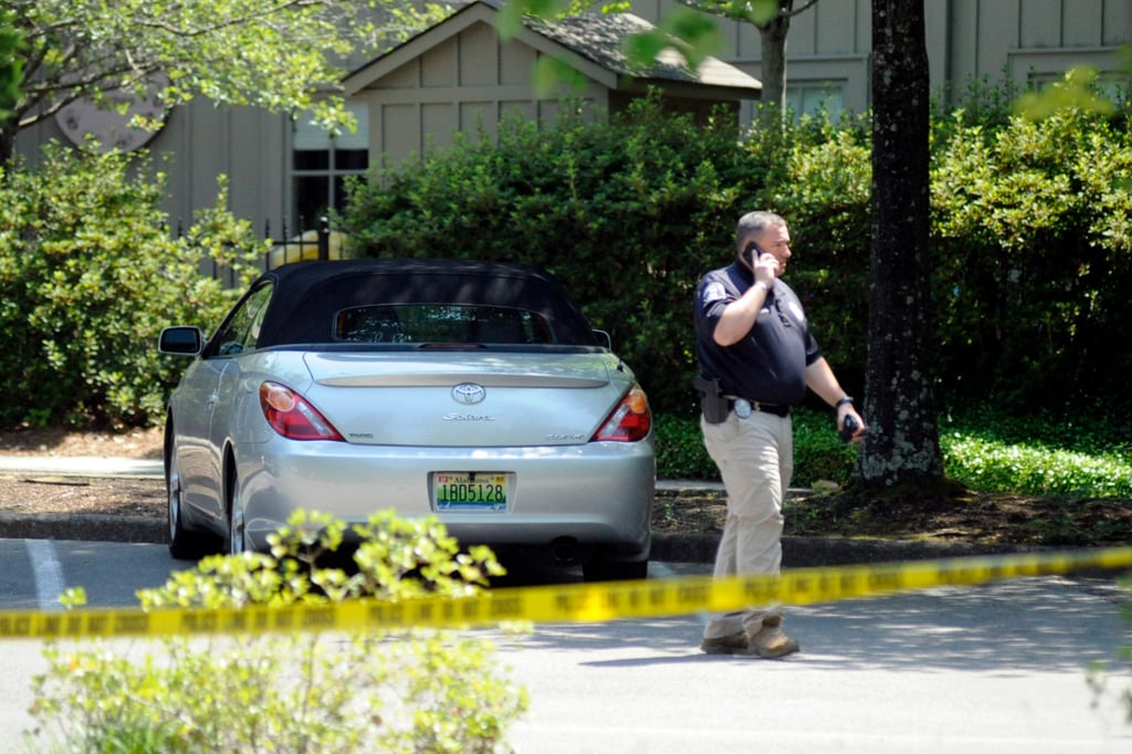 A police officer outside St Stephen’s Episcopal Church in Vestavia Hills, Alabama on Friday. Photo: AP