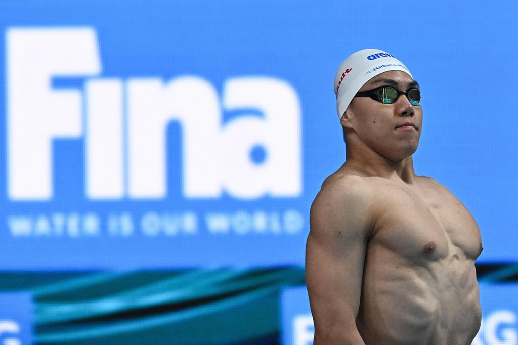 Hong Kong’s Ho Cheuk-ming prepares to compete in a heat for the men’s 200m freestyle event. Photo: AFP