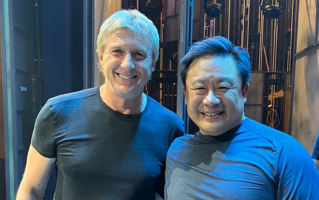 Sy with William Zabka, star of The Karate Kid.