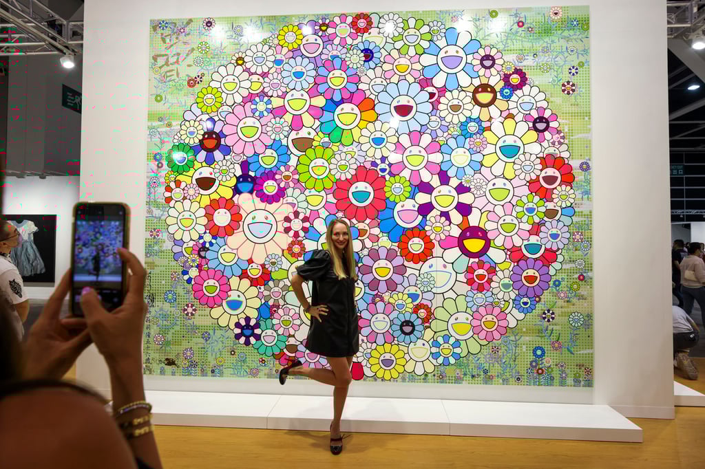 Korpokkur in the Forest (2019) by Takashi Murakami is displayed during the private view of Art Basel Hong Kong 2022 held at Hong Kong Convention and Exhibition Centre (HKCEC), Wan Chai. Photo: Nora Tam Korpokkur in the Forest (2019) by Takashi Murakami is displayed during the private view of Art Basel Hong Kong 2022 held at Hong Kong Convention and Exhibition Centre (HKCEC), Wan Chai. Photo: Nora Tam