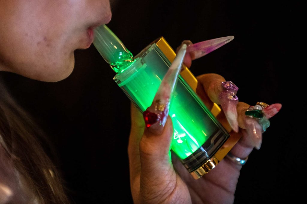 CBD is available in Japan in vapes, confectionery and drinks. Photo: Philip Fong/ AFP