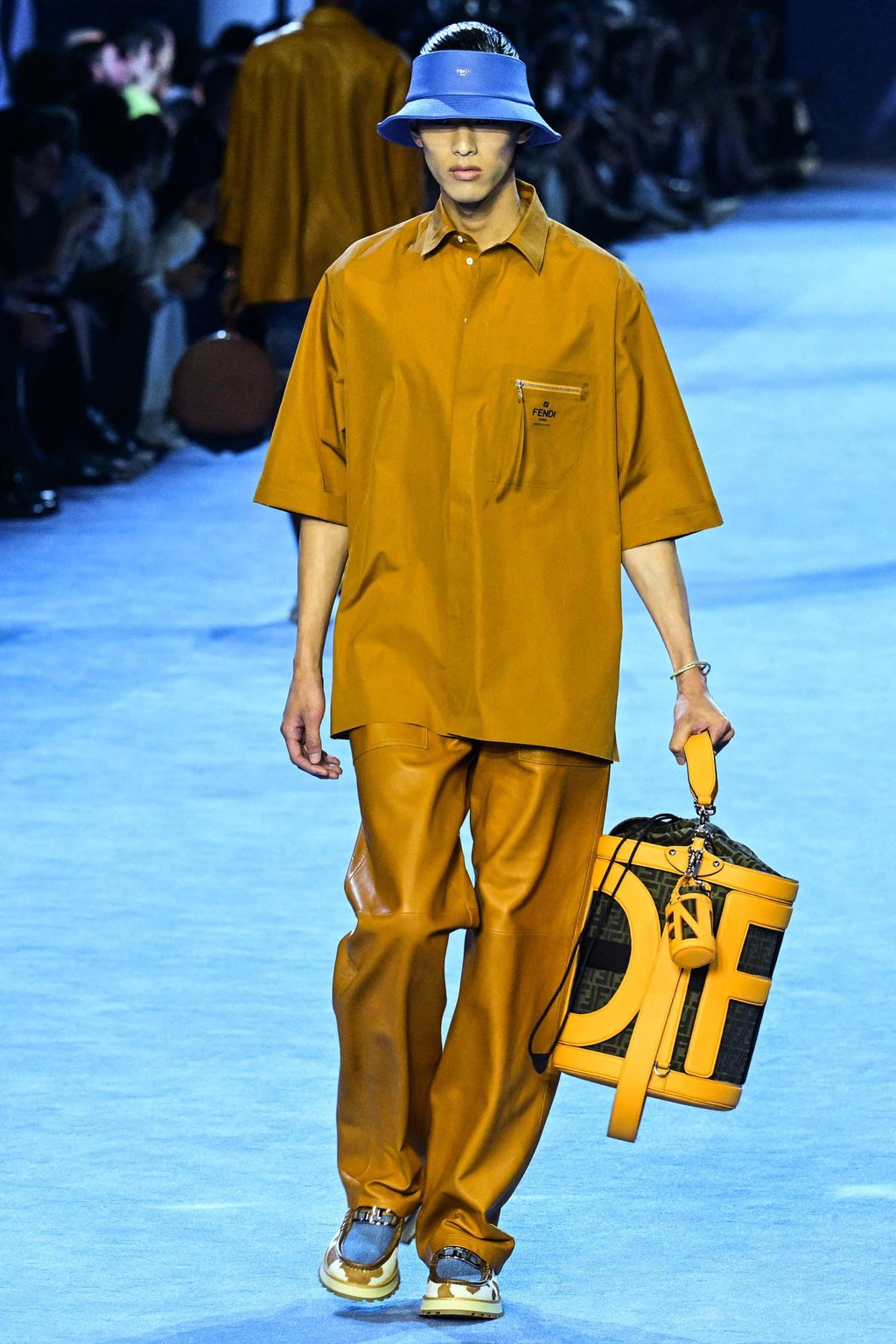 Milan Men s Fashion Week Fendi presented denim fringe and rubber sliders for its spring summer 2023 collection with an earthy colour palette in abundance South China Morning Post
