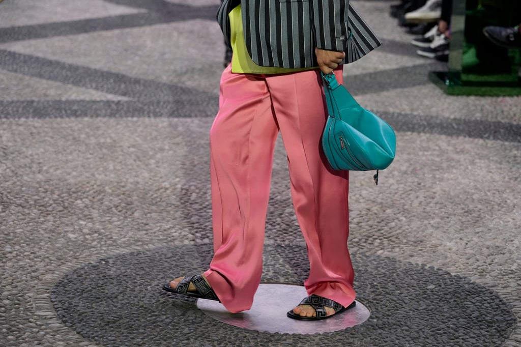 Aiming to also please the younger generations, Versace men’s spring/summer 2023 collection presented in Milan, Italy, on June 18, was a colourful affair. Photo: AP Aiming to also please the younger generations, Versace men’s spring/summer 2023 collection presented in Milan, Italy, on June 18, was a colourful affair. Photo: AP