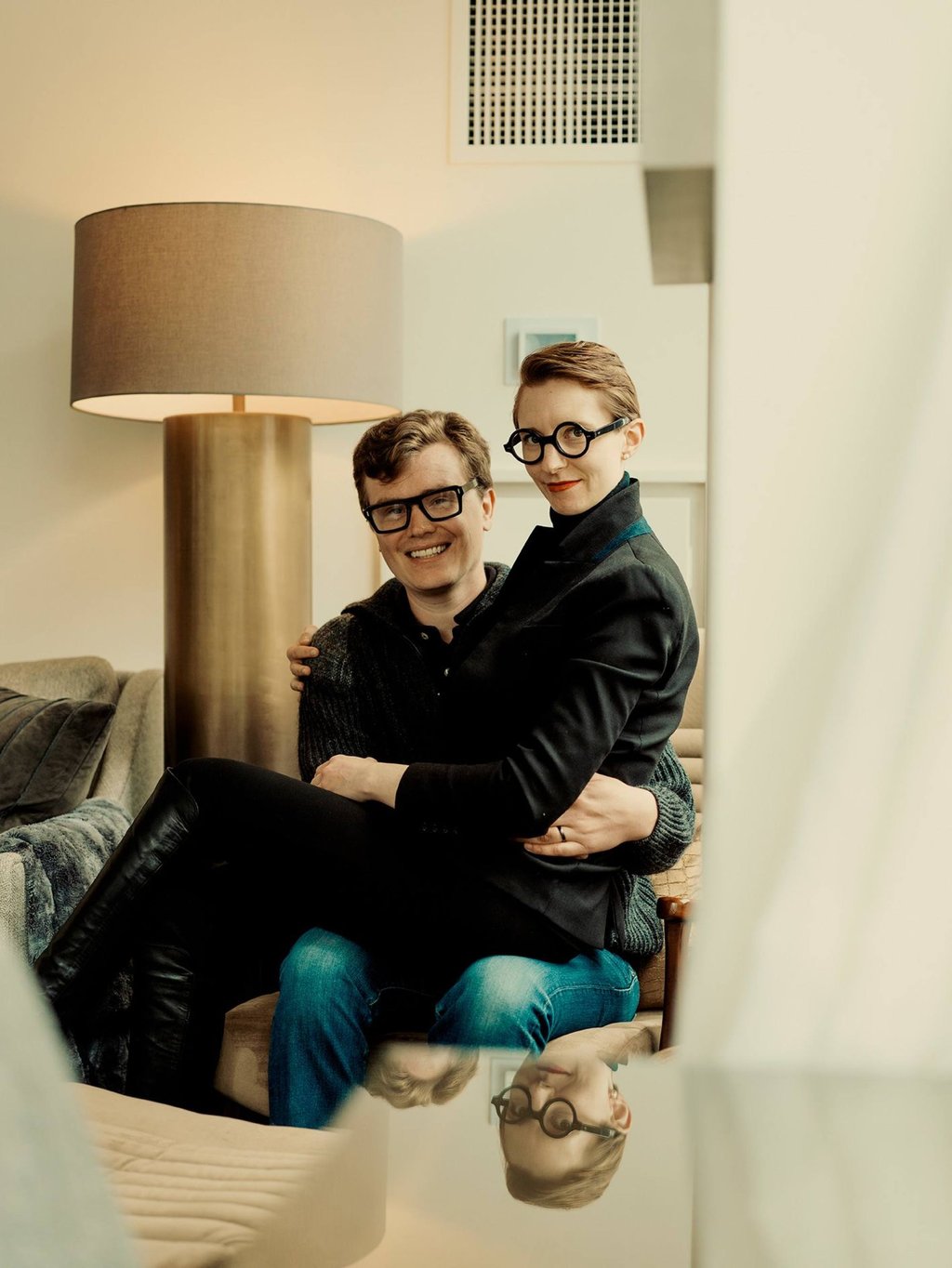Simone Collins (right) and her husband Malcolm. Photo: Bloomberg BusinessWeek