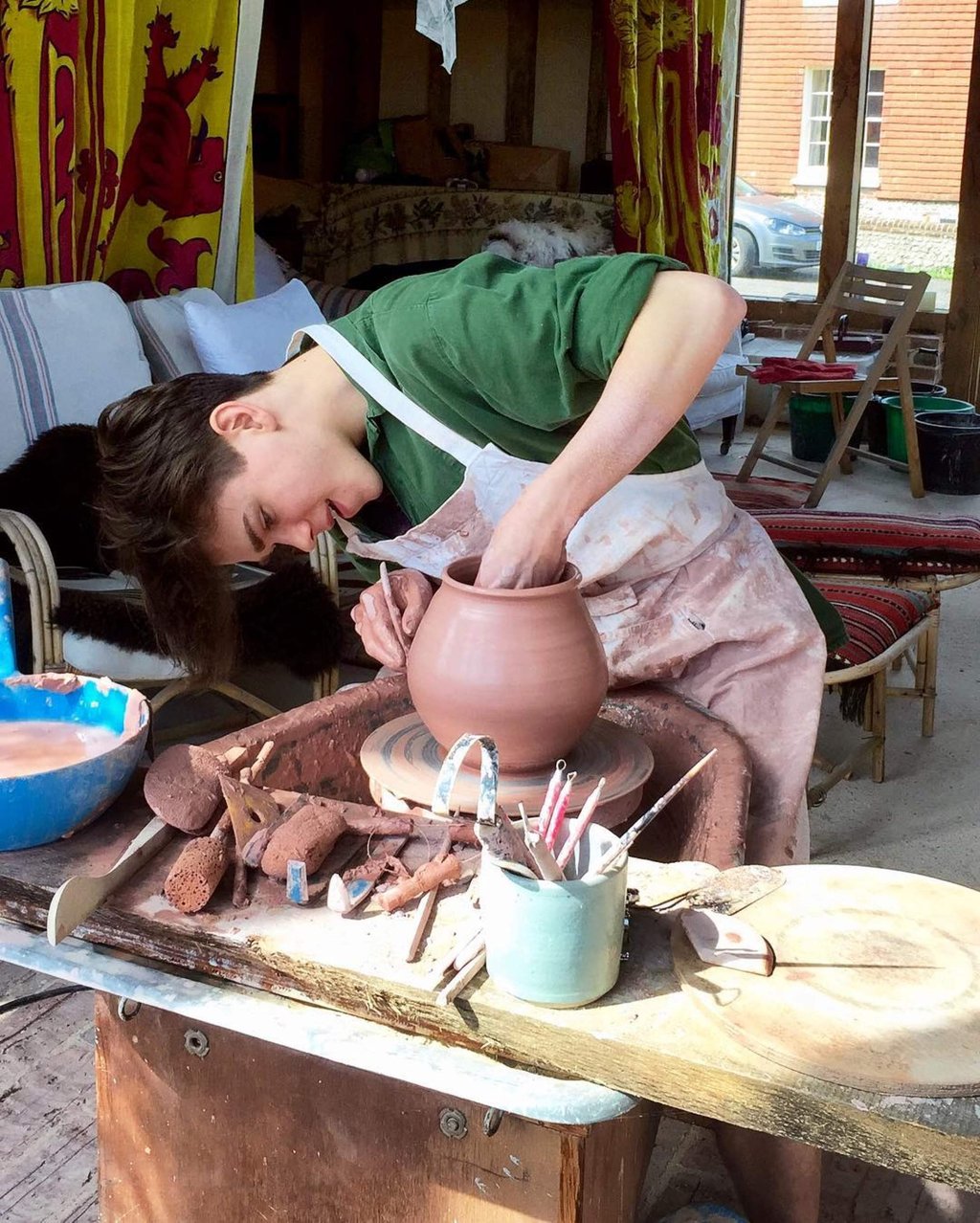 Sam Chatto is often found covered in clay. Photo: @samchatto/Instagram Sam Chatto is often found covered in clay. Photo: @samchatto/Instagram