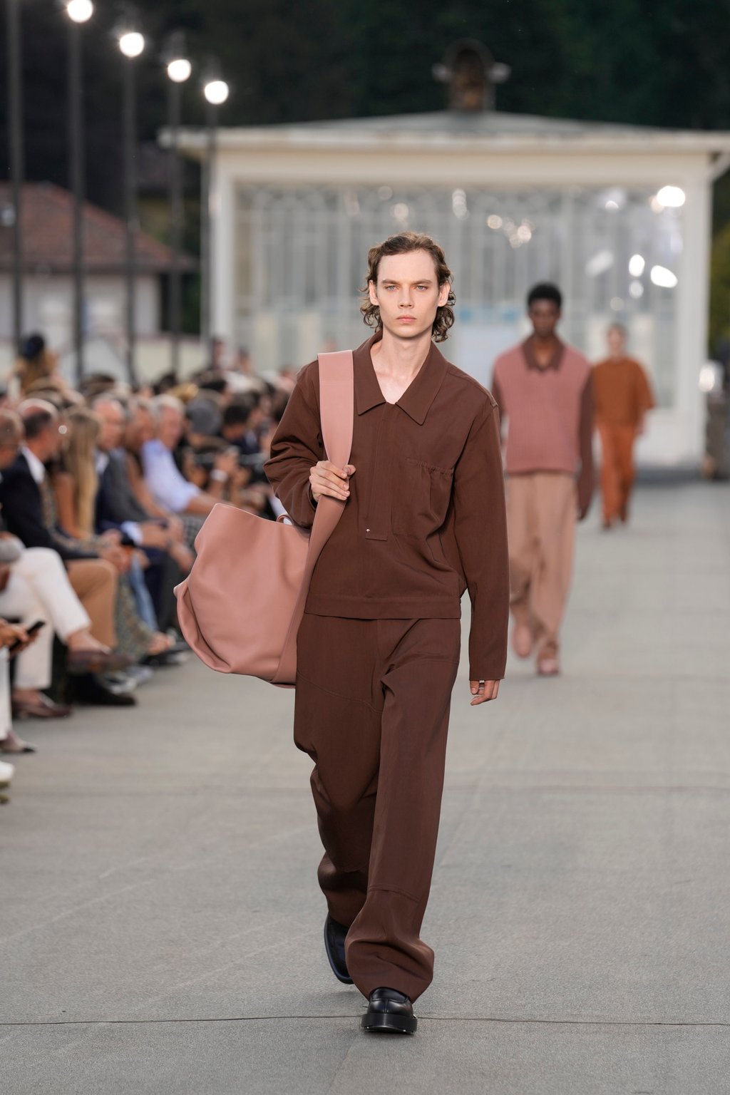 Zegna’s men’s spring/summer 2023 collection is filled with sports suits, cross-body bags and knits, presented in Trivero, near Biella in northern Italy, on June 20. Photo: AP Photo