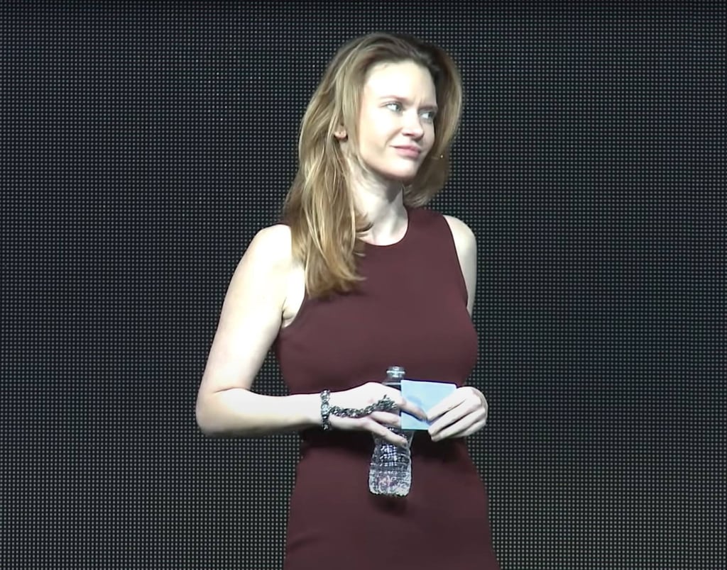 Justine Wilson during her TEDx Talk, Wounded People Tell Better Stories. Photo: TEDx Talks/YouTube Justine Wilson during her TEDx Talk, Wounded People Tell Better Stories. Photo: TEDx Talks/YouTube