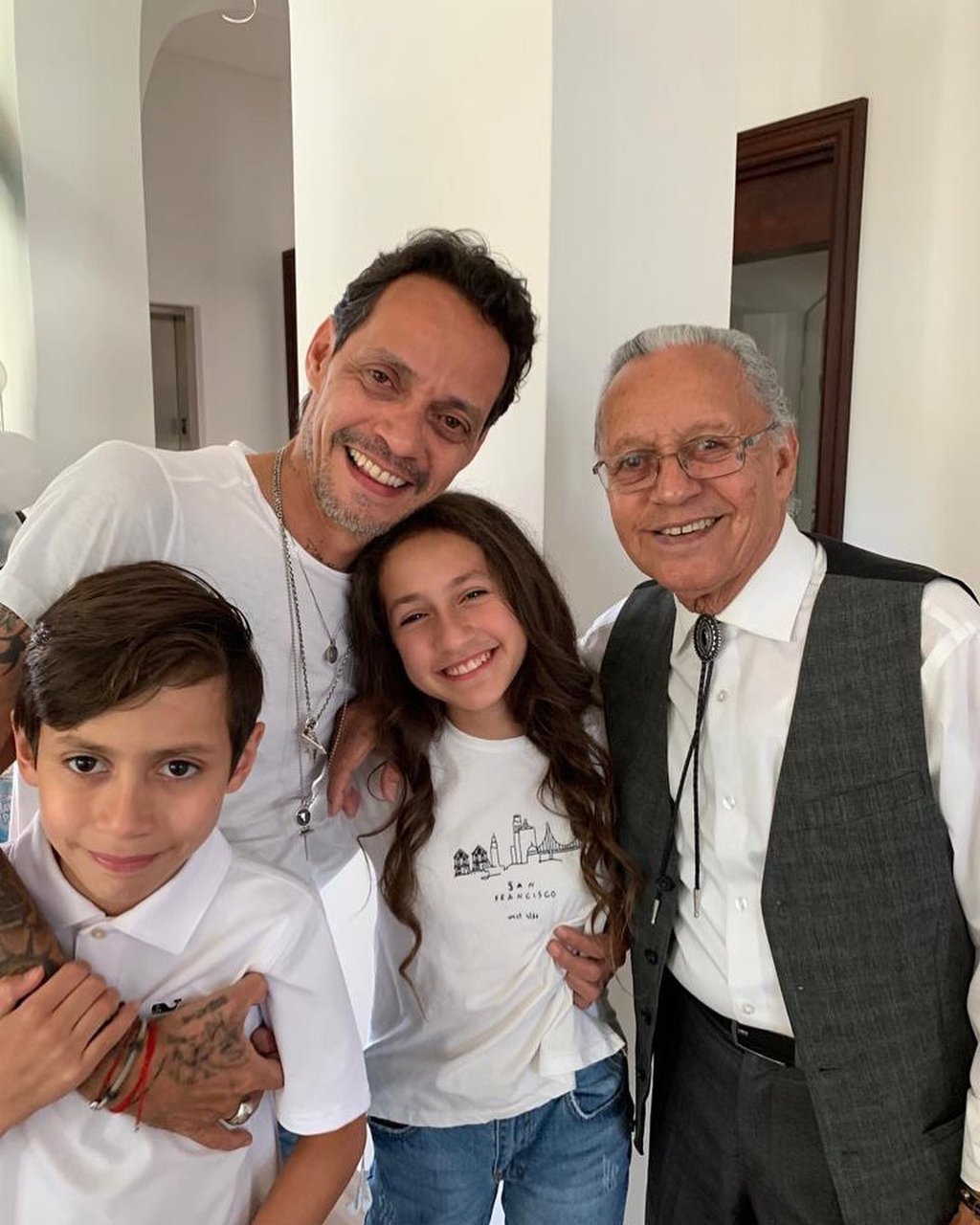 Three generations of Muñiz men: Max (left) and Emme together with their father Marc Anthony and their grandfather, Felipe Muñiz. Photo: @marcanthony/Instagram Three generations of Muñiz men: Max (left) and Emme together with their father Marc Anthony and their grandfather, Felipe Muñiz. Photo: @marcanthony/Instagram
