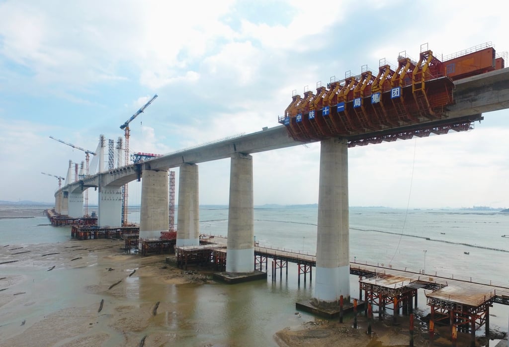 A cross-sea bridge under construction in November on Meizhou Bay as part of the Fuzhou-Xiamen high-speed railway, in southeast China’s Fujian Province. Ko has proposed a bridge between Xiamen and Quemoy, the Taiwan islet. Photo: Xinhua