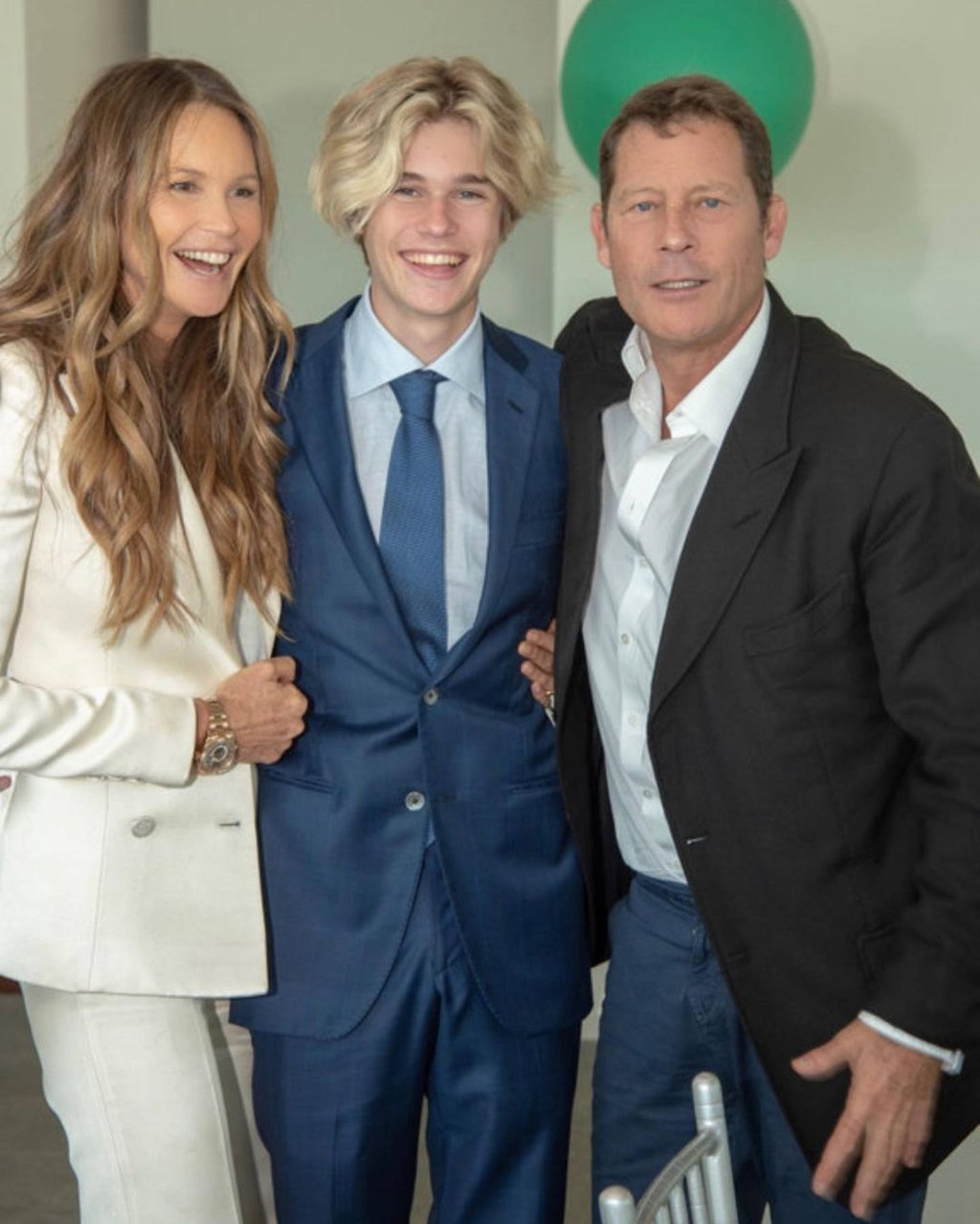 Elle Macpherson with son Cy Busson and his father, Arpad Busson. Photo: @ellemacpherson/Instagram