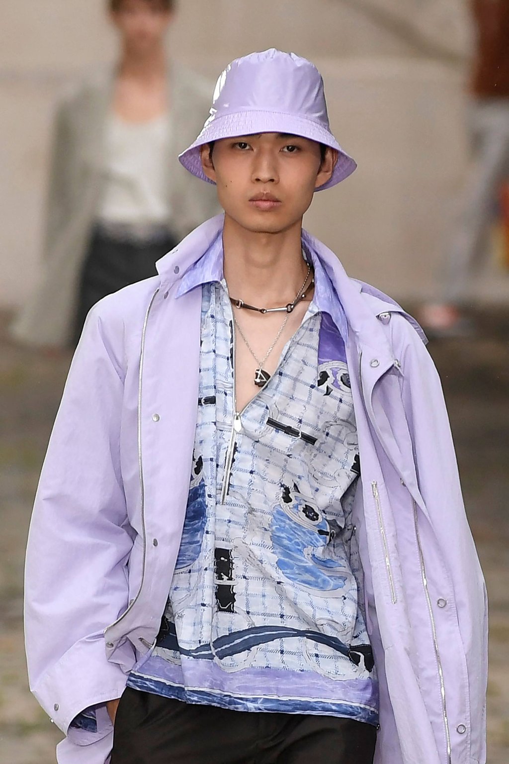 Lilac featured on the colour palette alongside pink and orange for Hermès’ menswear spring/summer 2023 show at Paris Fashion Week, in Paris, on June 25. Photo: AFP Lilac featured on the colour palette alongside pink and orange for Hermès’ menswear spring/summer 2023 show at Paris Fashion Week, in Paris, on June 25. Photo: AFP