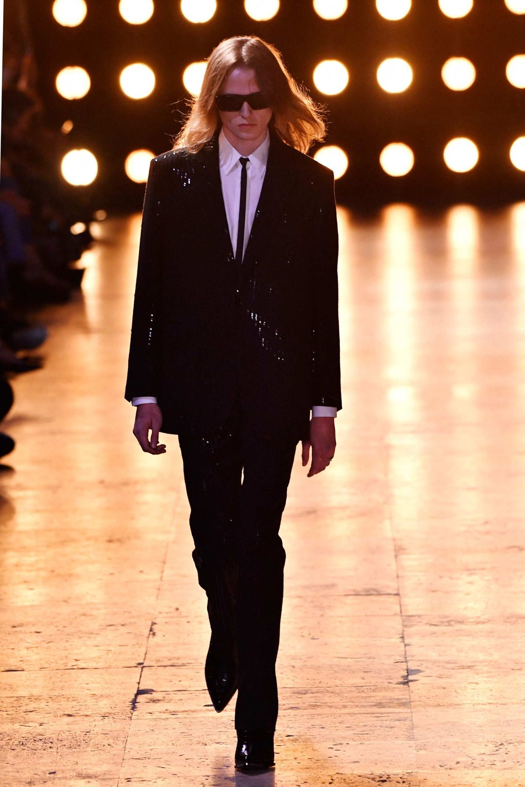Paris Fashion Week Celine channelled David Bowie androgyny in its spring summer 2023 menswear show by Hedi Slimane with rock star sunglasses sequins and suits South China Morning Post