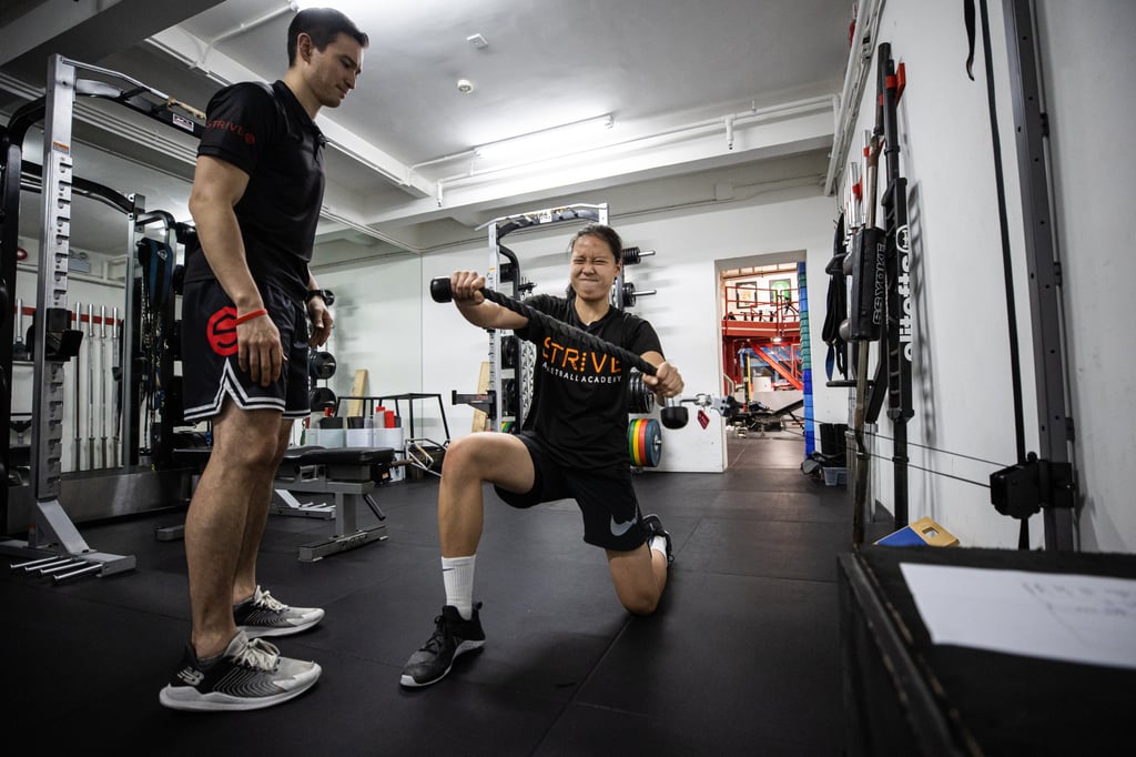 Chan during a strength and conditioning workout at Strive Fitness in Hong Kong. Photo: Courtesy of Yannie Chan Chan during a strength and conditioning workout at Strive Fitness in Hong Kong. Photo: Courtesy of Yannie Chan