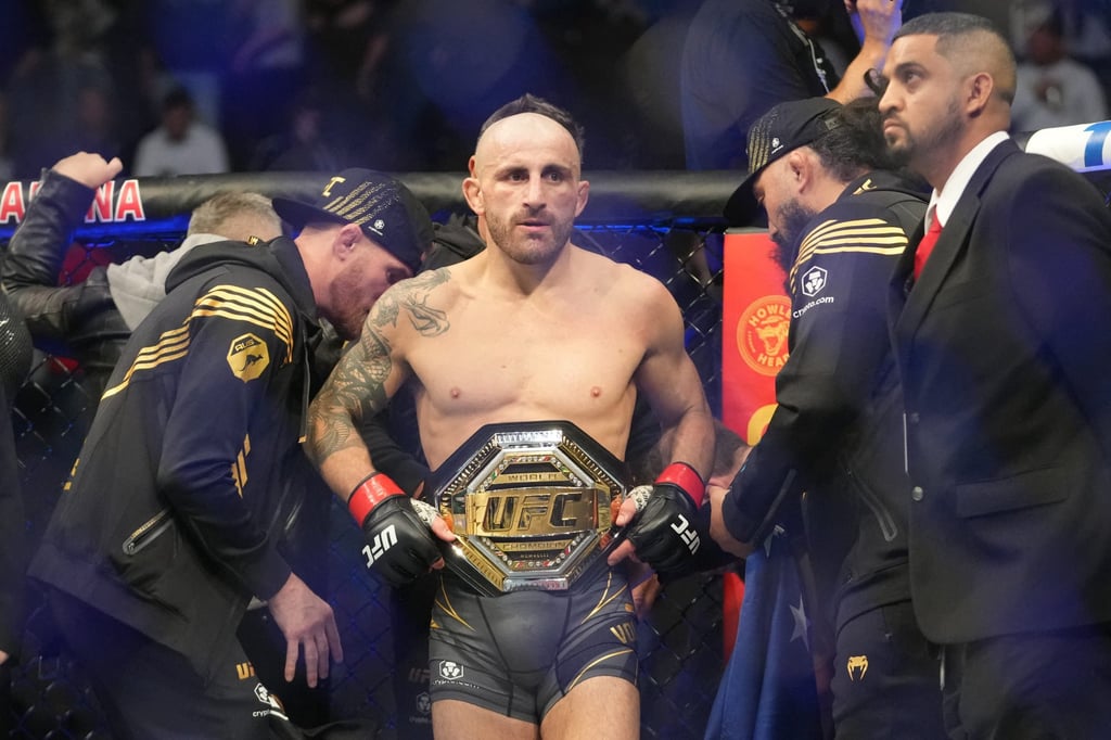 Alexander Volkanovski celebrates after beating Jung Chan-sung at UFC 273 at VyStar Veterans Memorial Arena. Photo: USA TODAY Sports Alexander Volkanovski celebrates after beating Jung Chan-sung at UFC 273 at VyStar Veterans Memorial Arena. Photo: USA TODAY Sports
