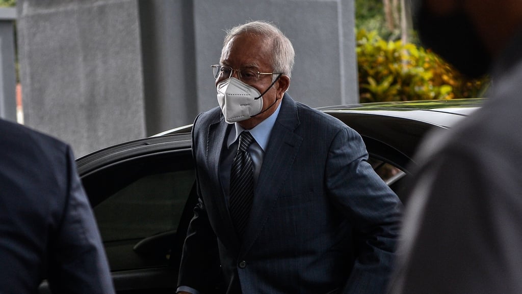 Former Malaysian Prime Minister Najib Razak arrives at Kuala Lumpur High Court for the 1Malaysia Development Berhad (1MDB) trial this month. Photo: dpa