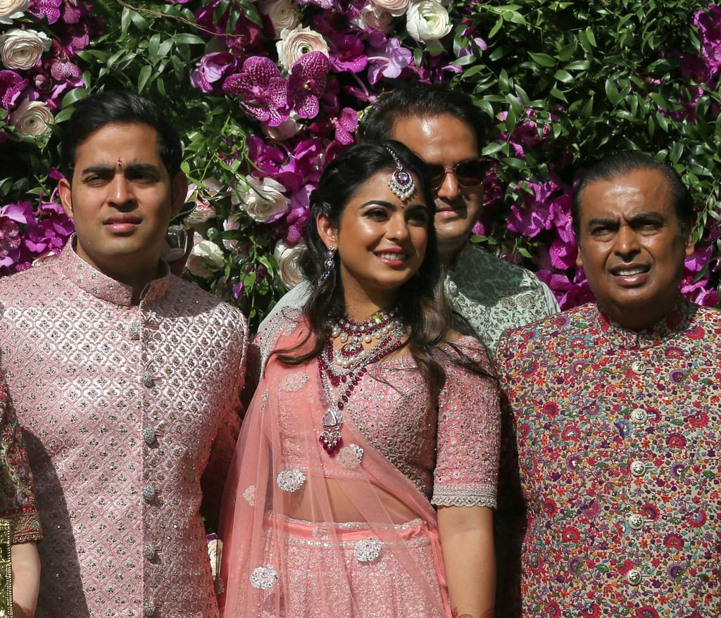 Akash Ambani with his twin sister Isha, brother-in-law Anand and father Mukesh. File photo: Reuters Akash Ambani with his twin sister Isha, brother-in-law Anand and father Mukesh. File photo: Reuters