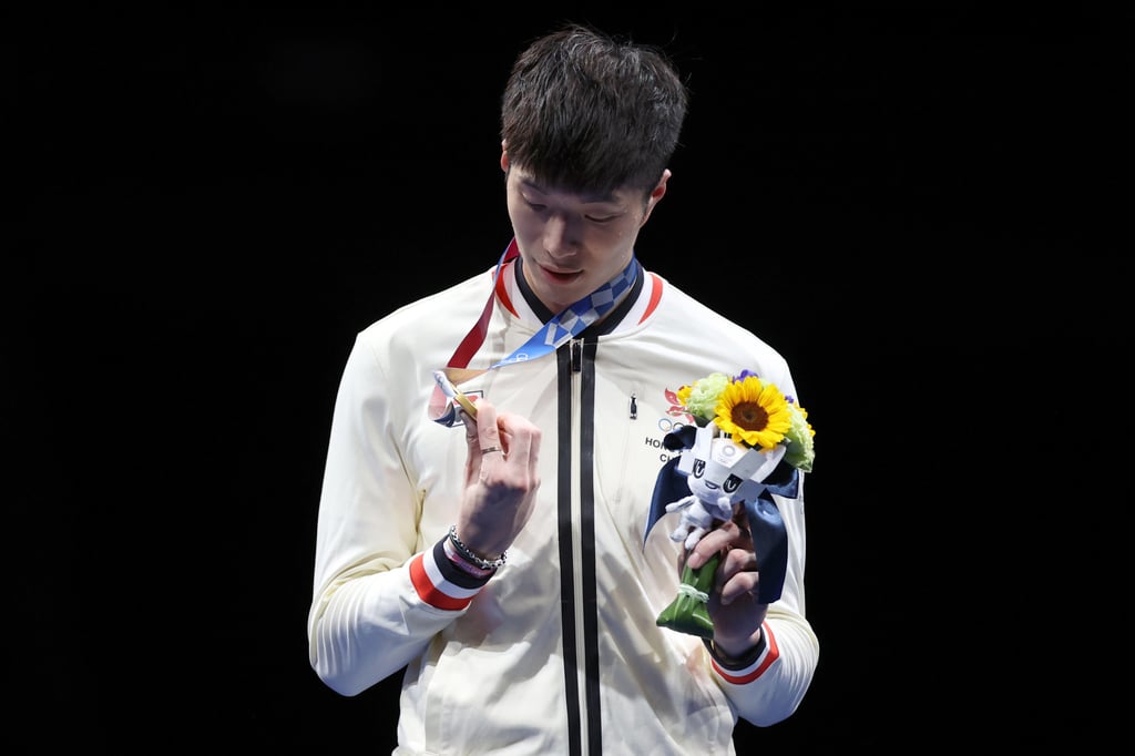 Cheung Ka-long becomes only the second Hongkonger to stand on top of an Olympic podium. Photo: Picture Alliance via Getty Images