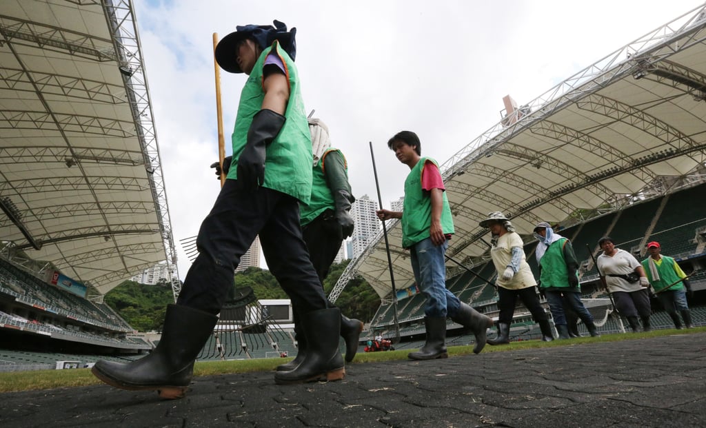 The state of the Hong Kong Stadium pitch caused consternation during a 2013 visit by English Premier League clubs. Photo: Felix Wong