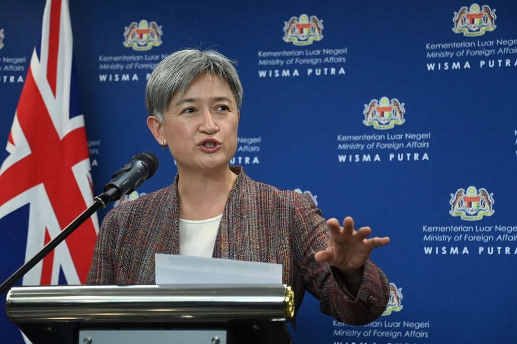 Australian Foreign Minister Penny Wong, who was born in Malaysia and lived there until she was eight, speaks during an official visit to Malaysia. Photo: Handout via EPA-EFE Australian Foreign Minister Penny Wong, who was born in Malaysia and lived there until she was eight, speaks during an official visit to Malaysia. Photo: Handout via EPA-EFE