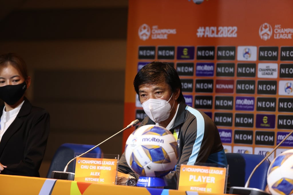 Head coach Chu Chi-kwong at a post match press conference. Photo: Kitchee Head coach Chu Chi-kwong at a post match press conference. Photo: Kitchee