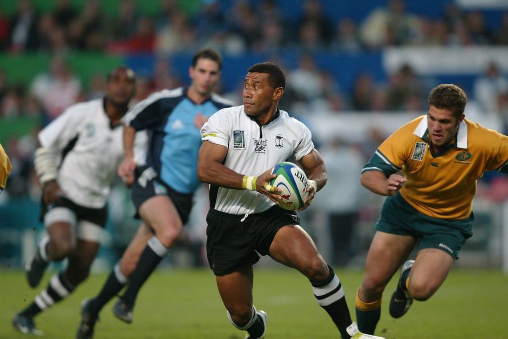 Fiji’s talisman Waisale Serevi leads his side to another Rugby World Cup Sevens title in Hong Kong. Photo: Martin Chan