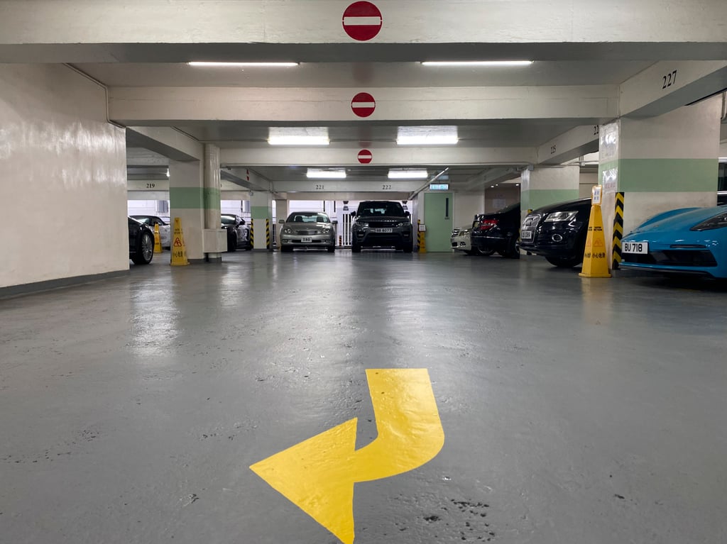 Inside the multi-storey car park in the H & S Building in Causeway Bay. It was required by the government to have space for at least 200 vehicles. Photo: Antony Dickson Inside the multi-storey car park in the H & S Building in Causeway Bay. It was required by the government to have space for at least 200 vehicles. Photo: Antony Dickson