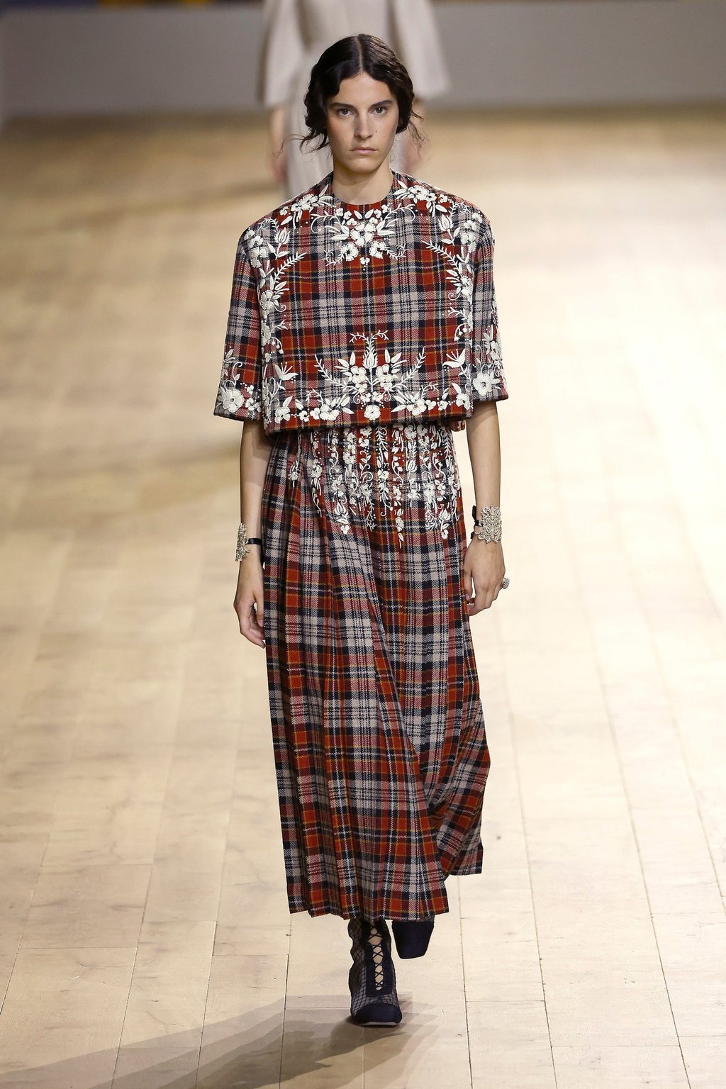 A tartan design from the autumn/winter 2022-2023 haute couture collection of Christian Dior during the Paris Fashion Week in Paris, France, on July 4. Photo: Xinhua